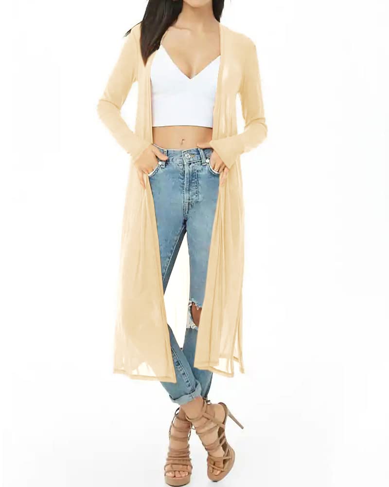 BelleLovin Womens Sexy Sheer Long Sleeve Cardigan See